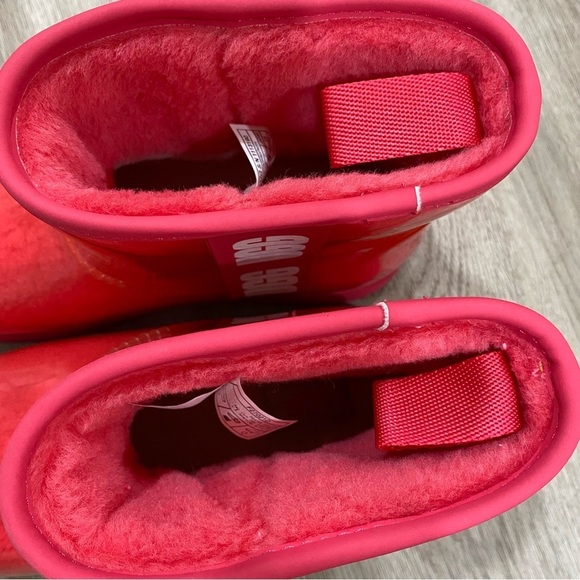 NEW! UGG New Classic Mini Waterproof Clear Boot Hibiscus Pink - Picture 8 of 15